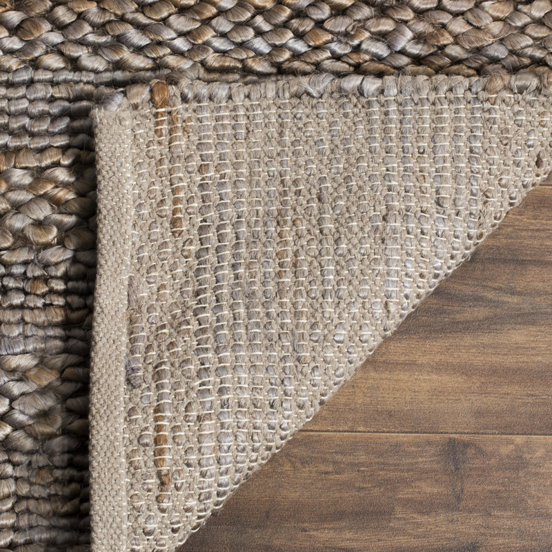 Concord Natural Fiber Hand Woven Jute/Cotton Striped Rug in Beige, Rectangle 3' x 5'