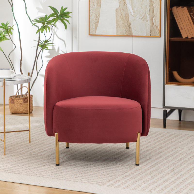 Chaise d'appoint rembourrée Edward, Rouge