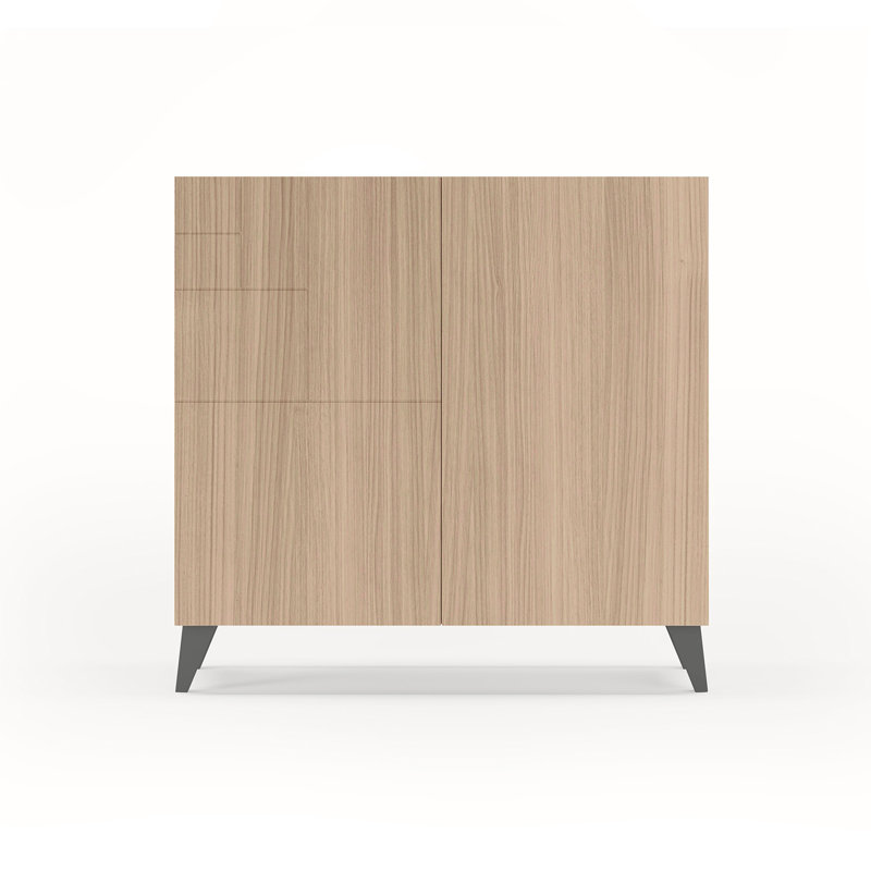 12 Pair Shoe Storage Cabinet, Walnut/Grey