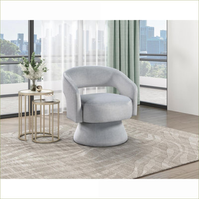 Fauteuil d'appoint pivotant moderne pour adultes, revêtement en velours gris ardoise, sièges d'appoint à structure en bois massif pour la chambre du salon