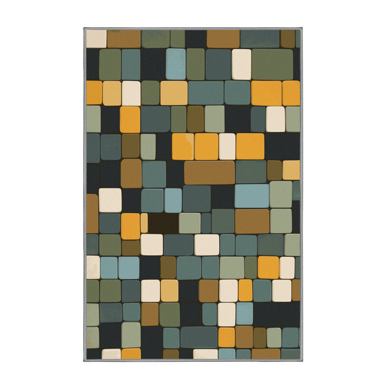 Angular Grids Rug, Rectangle 4' x 6'