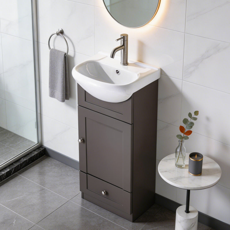 18'' Modern Free-standing Single Bathroom Vanity Set For Small Space, Gray