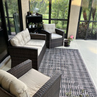 Tiza Geometric Brown/Black Indoor / Outdoor Area Rug Joss & Main Rug Size: Rectangle 7'10 x 10'9