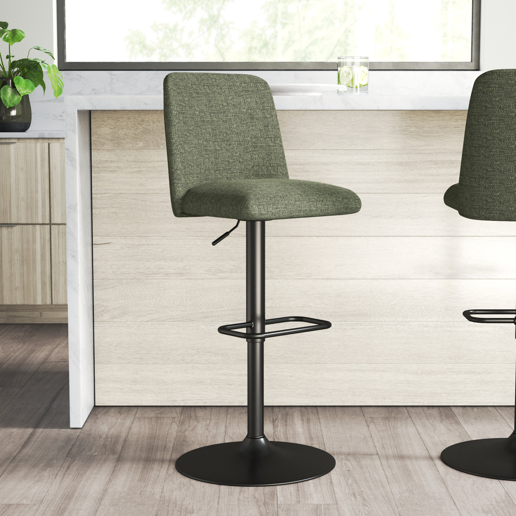 Green adjustable deals bar stool