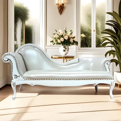 Neoclassical solid wood leisure home chaise lounge