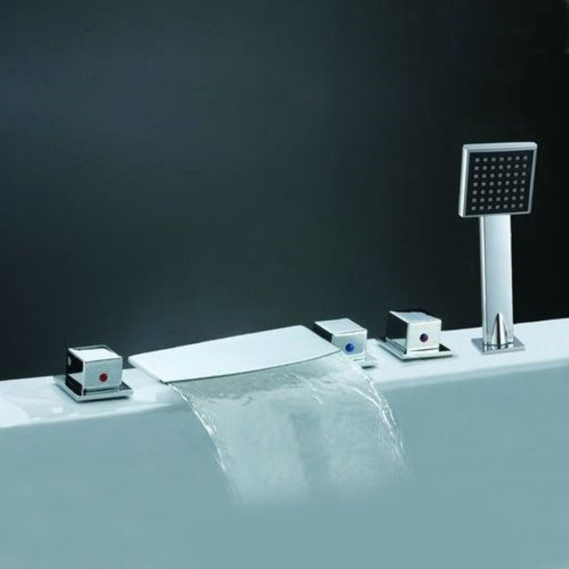 Robinet de baignoire romaine avec douche à main Juno Waterfall