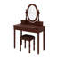 Ensemble de coiffeuse avec miroir à angle réglable, tabouret rembourré en velours et rangement doublé de tissu