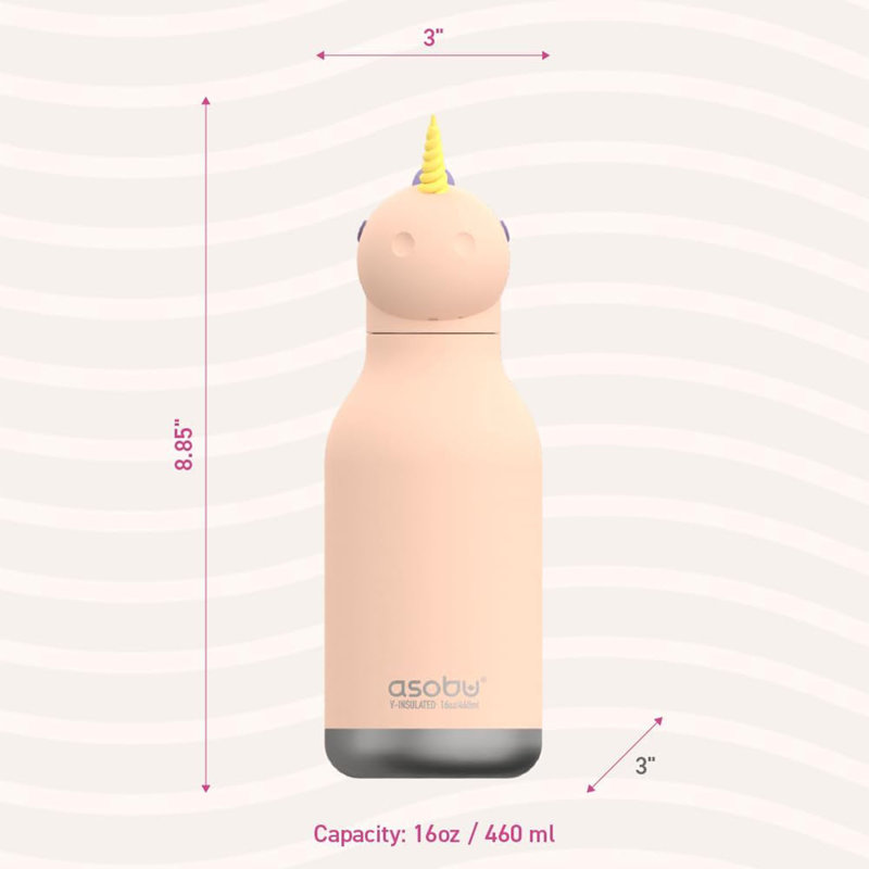Asobu 475ml Double Wall Insulated Stainless Steel Water Bottle