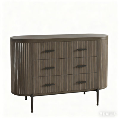 Mid Century Modern Fluted 6 Drawer Dresser