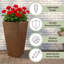 Grandes jardinières d'extérieur en paquet de 2 - Jardinières hautes de 22,4 pouces pour plantes d'extérieur ou pots d'intérieur pour plantes - Pots de fleurs en plastique pour patio, entrée ou porche (bronze)-554086292-569626222