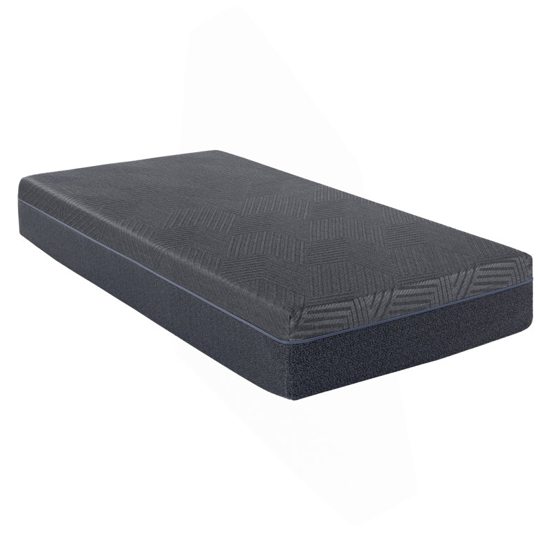 Matelas en mousse viscoélastique infusée de gel de thé vert 11 pouces, gris, matelas dans une boîte, Lit simple