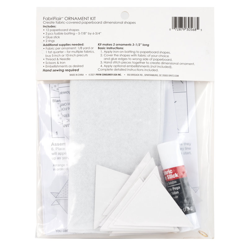 Ensemble d'ornement FabriFlair, motif trilliant, 3 1/2 po de long