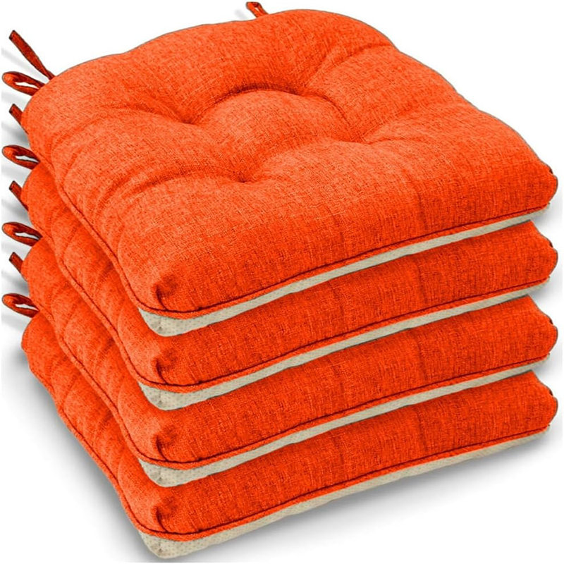 Casabella Chair pads, Dining Chairs Cushion  4 Pc Cushions, Terracotta