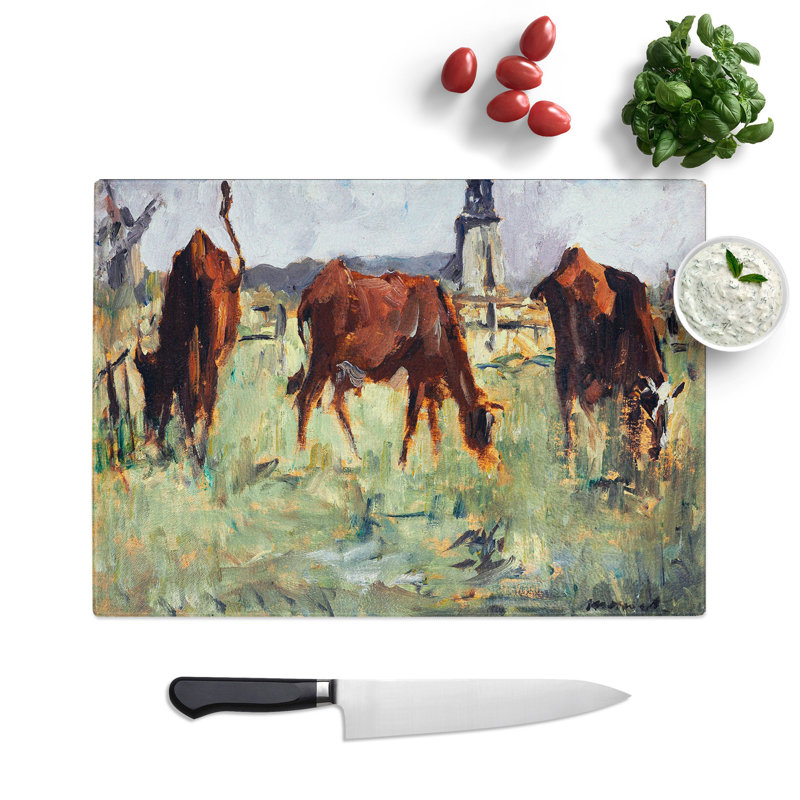 Cows in a Field by Edouard Manet Chopping Board, 0.4cm H x 20cm W x 28.5cm L