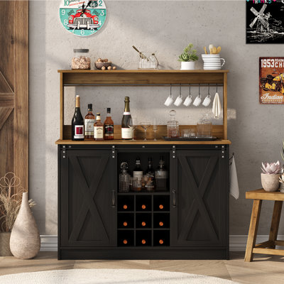 Armoire à café avec 6 crochets Abrianna Farmhouse