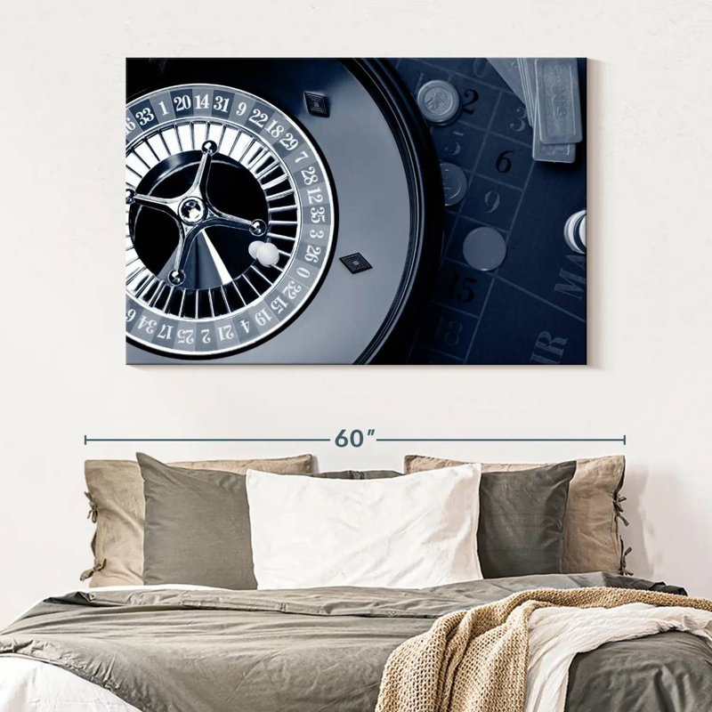 Roulette Table In Dark, 34" H x 51" W