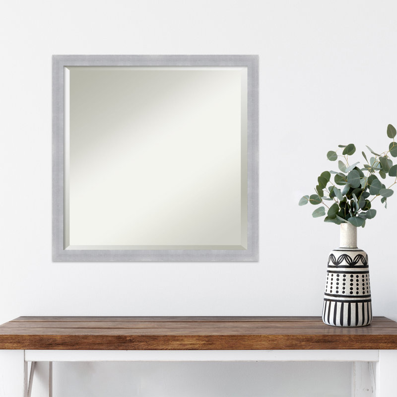 Hoyer Flat Wall Mirror, White, 22" x 22"