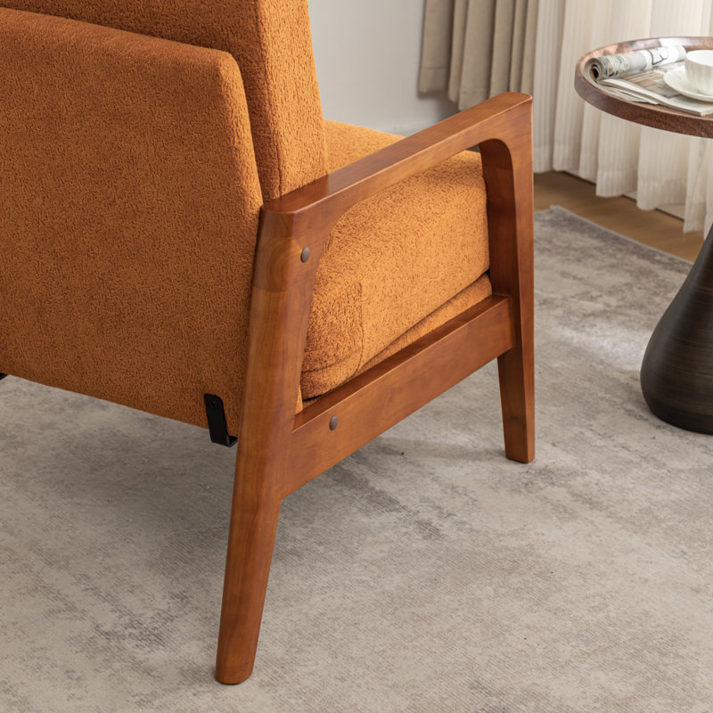 Fauteuil rembourré de 25 po de large en polyester Mahinur, Polyester orange