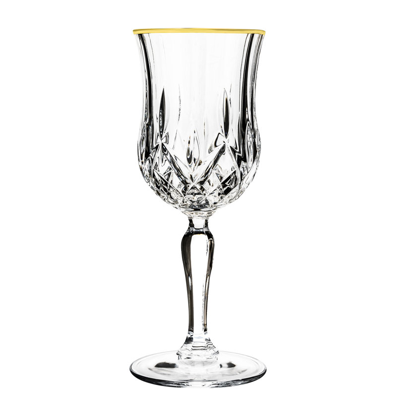 Opera Gold Rim 8oz Crystal Wine Glass Set of 6
