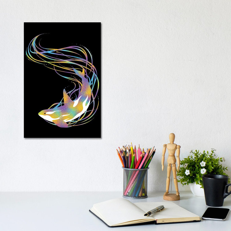 Fantasy Killer Whale 1 Piece Wrapped Canvas Wall Art, 20.32 cm H x 30.48 cm W