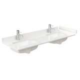 60" Double Countertop with Square Sinks (1-Hole), Backsplash & Sidesplash