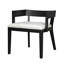 De 2 chaises en bois dur au fini noir et en similicuir brillant blanc, format ergonomique et confortable-1205125568