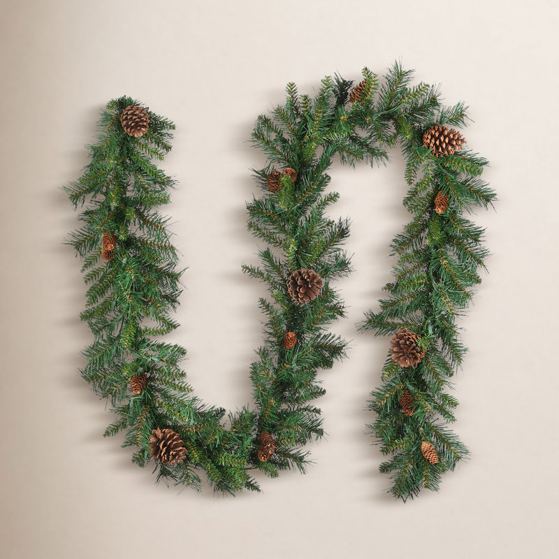 9ft. Pine Cone Garland with Clear Lights