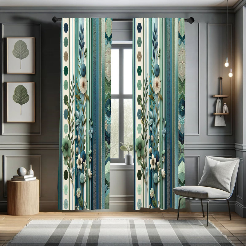 Damerion Semi Sheer Curtain Pair, 28" W x 63" L