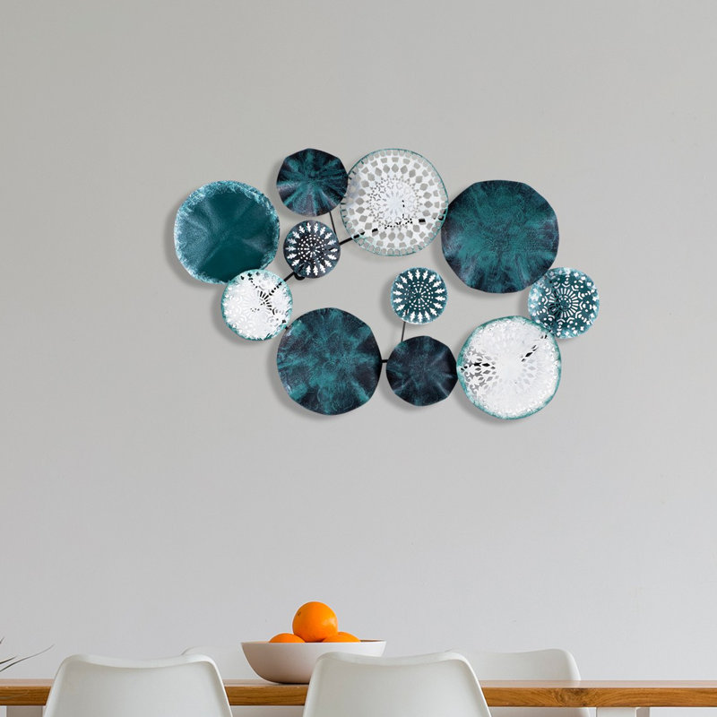Décoration murale charme, Turquoise / blanc