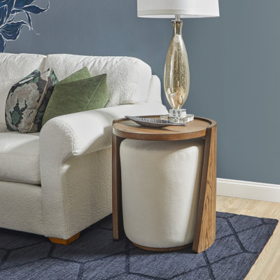 Lyra End Table And Pouf