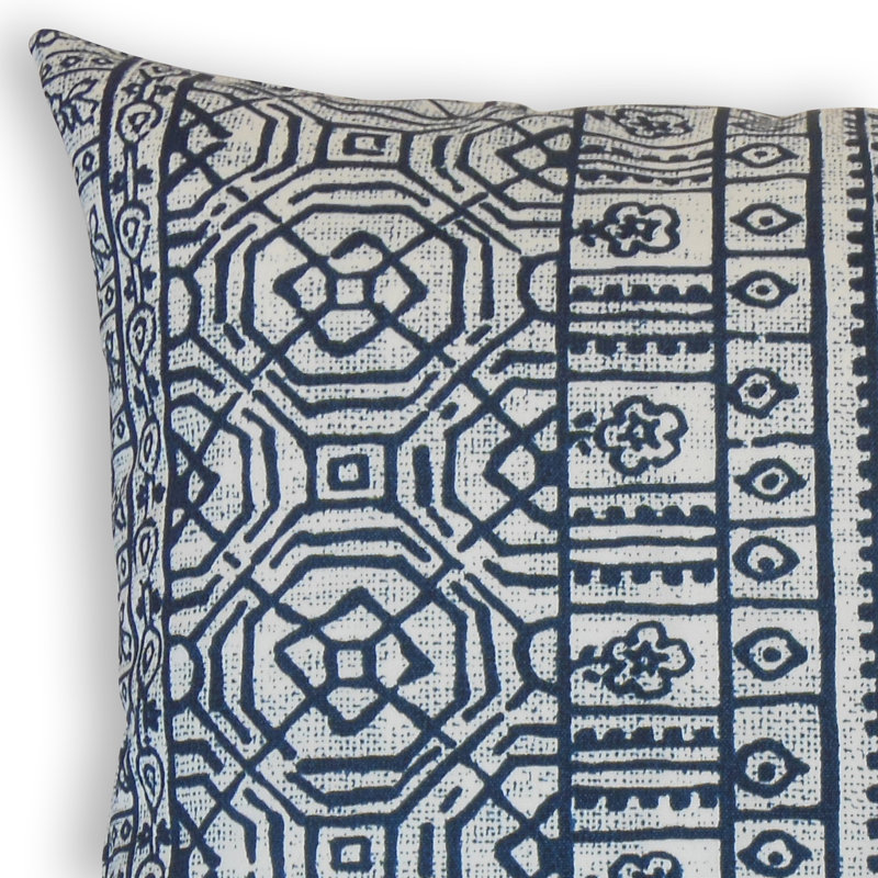 Coussin décoratif intérieur/extérieur ikat Ylenio, Hauteur (20 po) x largeur (20 po), Oxford