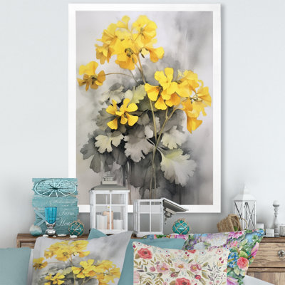 " Yellow And Gray Geraniums Bouquet I "