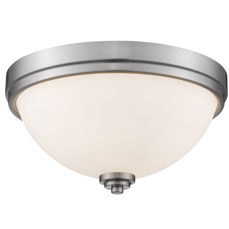 Cardiff Glass Flush Mount, Brushed Nickle