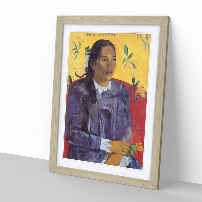 Seated Woman Vol.2 by Paul Gauguin - Picture Frame Painting, 48cm H x 36cm W x 2cm D, Oak Framed