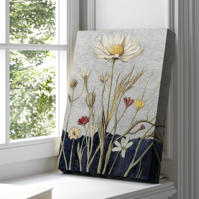 Toile tendue avec châssis Floral, H 18 po x l 12 po
