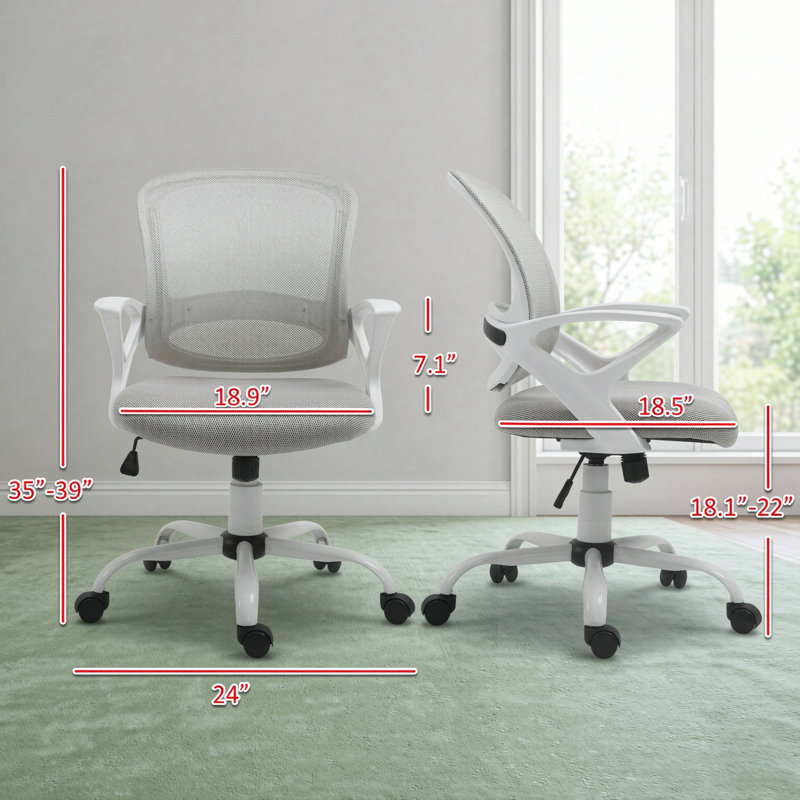 Chaise de bureau pivotante et réglable avec accoudoirs