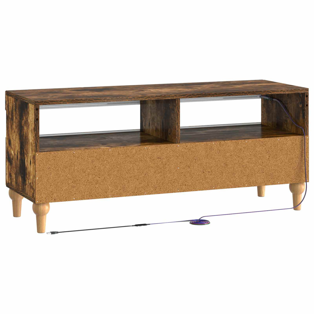 LED TV Cabinet with LED Strip Lights ALKMAAR Engineered Wood Furniture