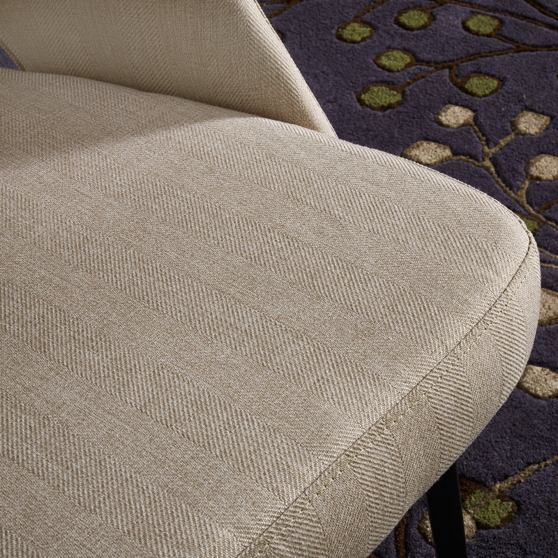 Chaise d'appoint rembourrée Etna, Beige Herringbone Twill