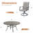 Bachus 8-Person Patio Dining Set with 60" Round Dining Table and 8 Swivel PVC-coated polyester Dining Chairs-2036348447