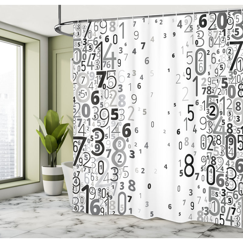 Ensemble de rideau de douche + crochets, H 70 po x l 69 po