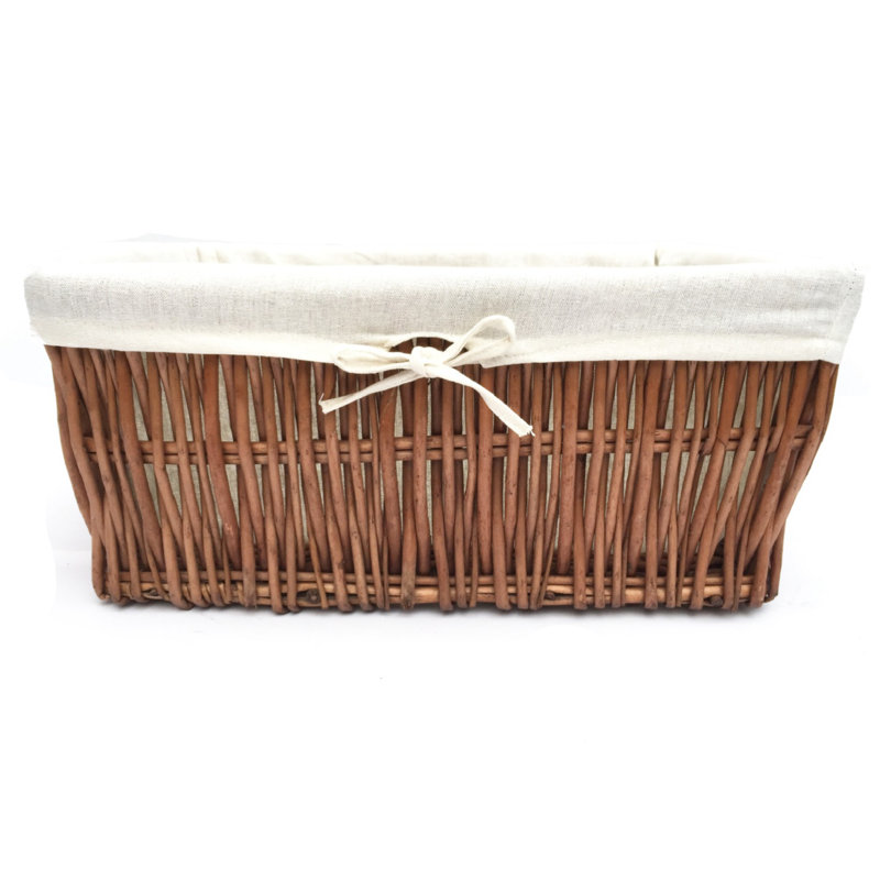 Brambly Cottage Wicker Decorative Basket, 18cm H x 41cm W x 28cm D, Brown