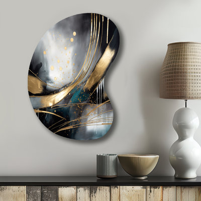 Shapes And Lines Abstract Marble II - Abstract Marble Boom Shape Metal Wall Sculpture