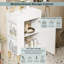 Meuble-lavabo blanc 21,6 po, armoire combinée, meuble de rangement pour salle de bain, lavabo simple en céramique, rangement à gauche