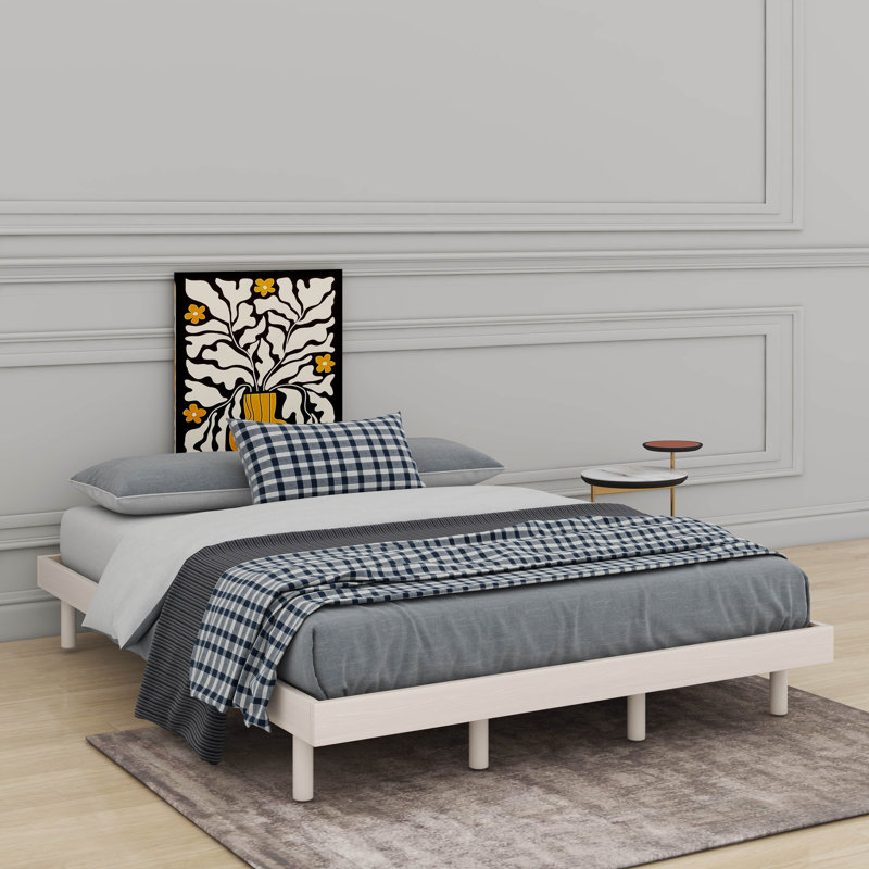 Lit plateforme flottant de conception moderne, Blanchies, Grand lit