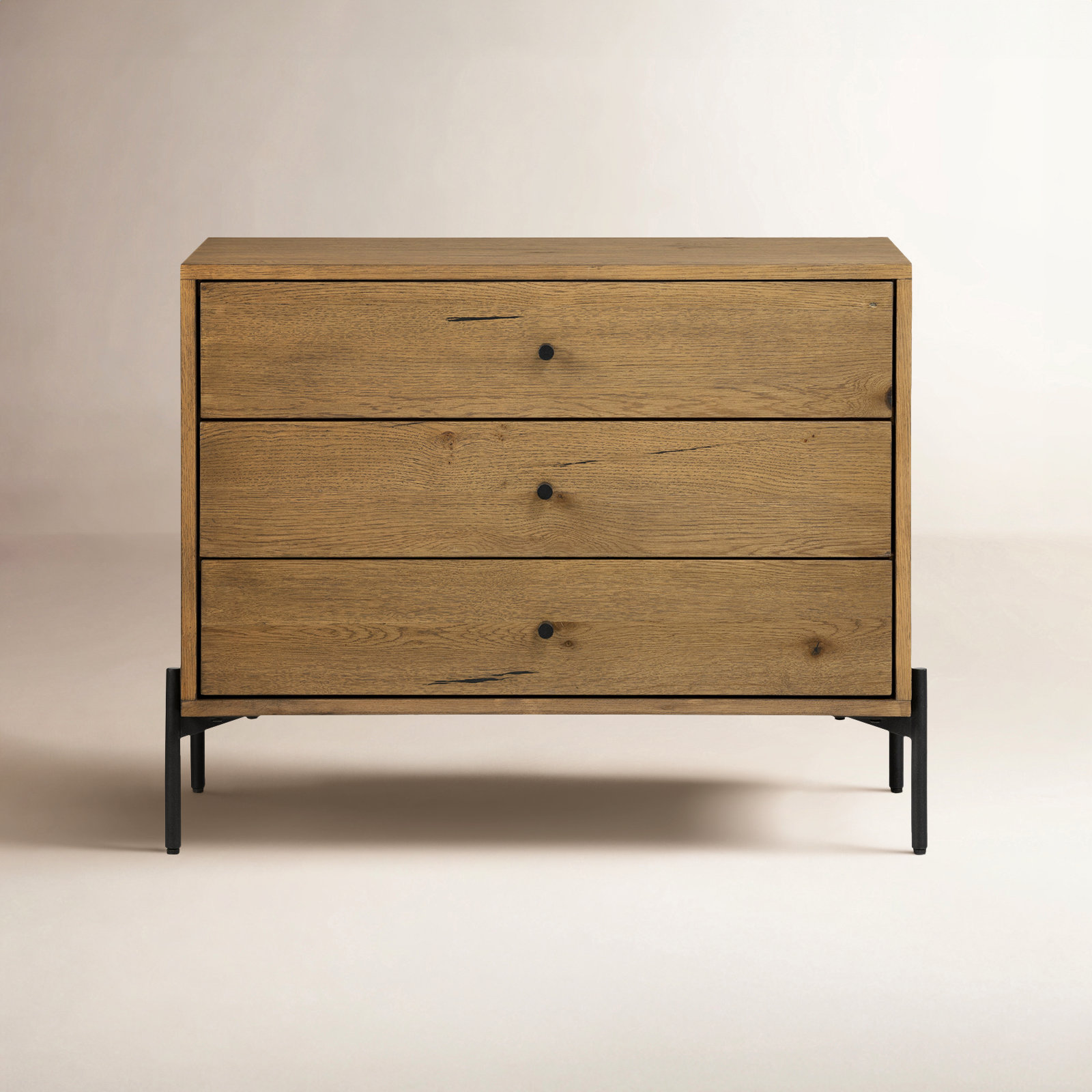 Aceton Oak Nightstand, Amber Oak Resin