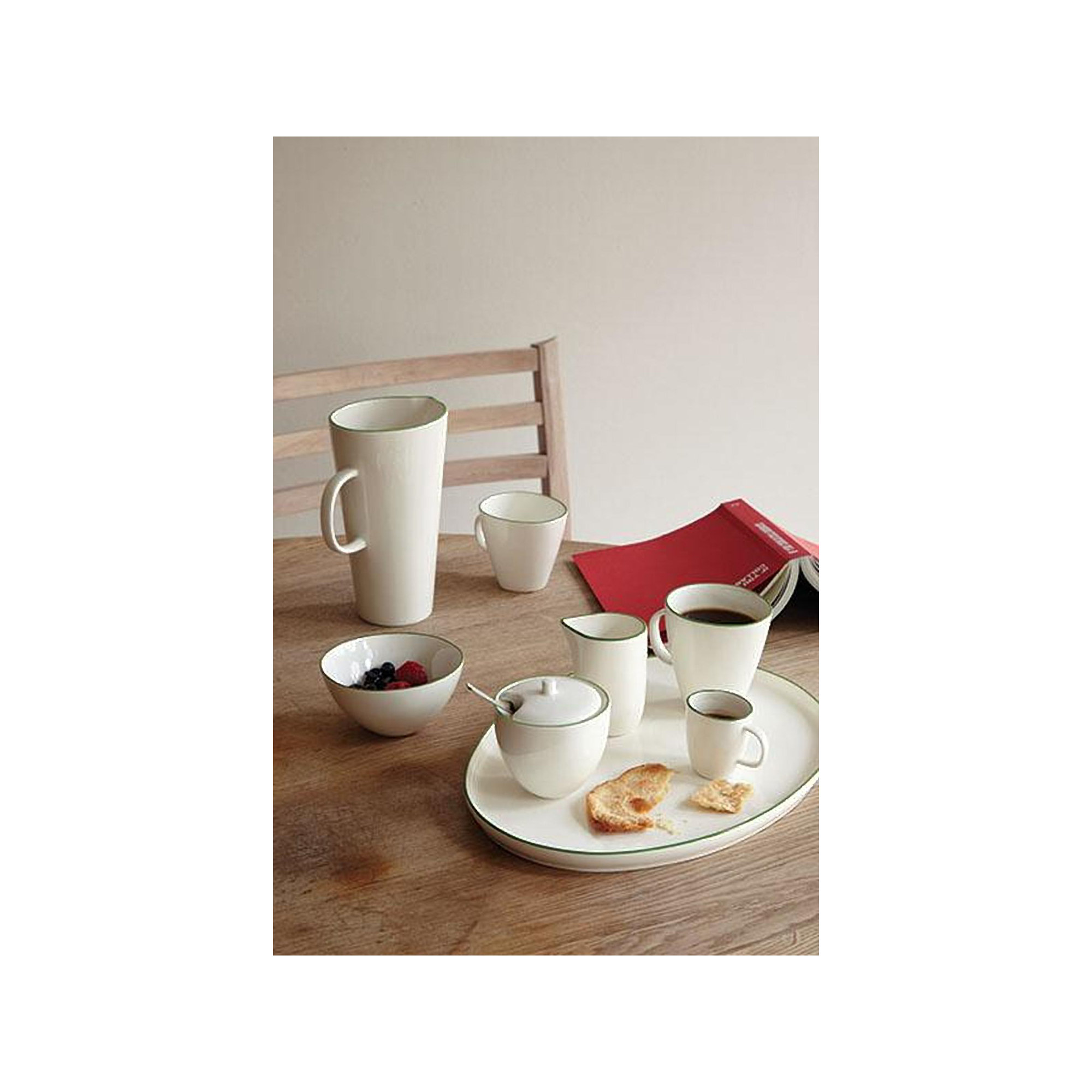 Canvas Home Abbesses Colored Rim Porcelain Salad Plate, Gray