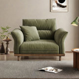 Retro high back simple log style fabric sofa