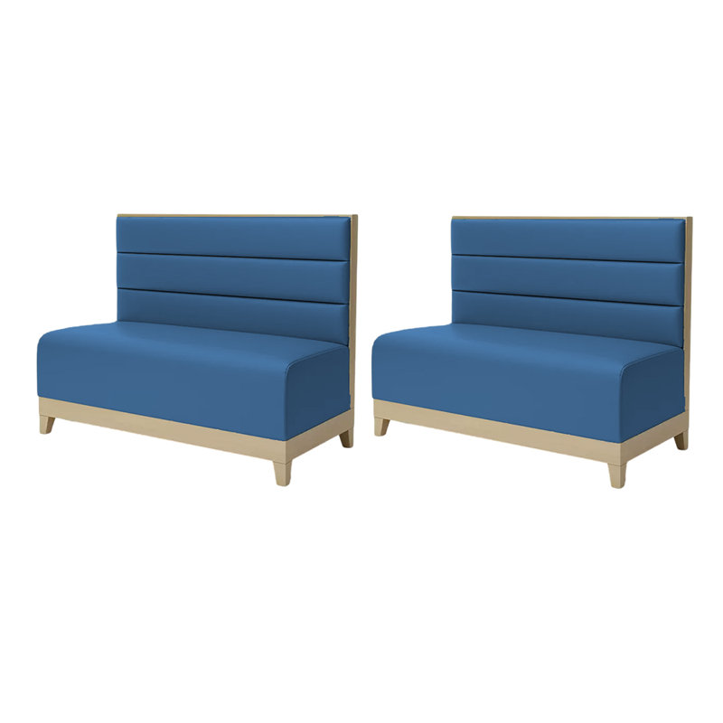 Banc rembourré en similicuir Modern Simple, Bleu