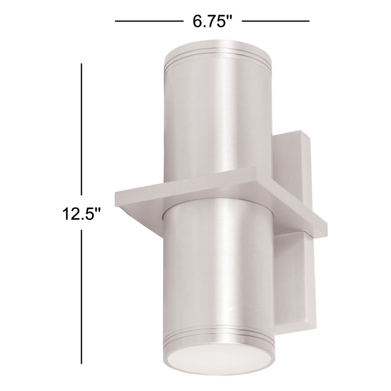 Applique murale d'extérieur 2 lumières DEL Kalon, Aluminium brossé, DEL 15 W