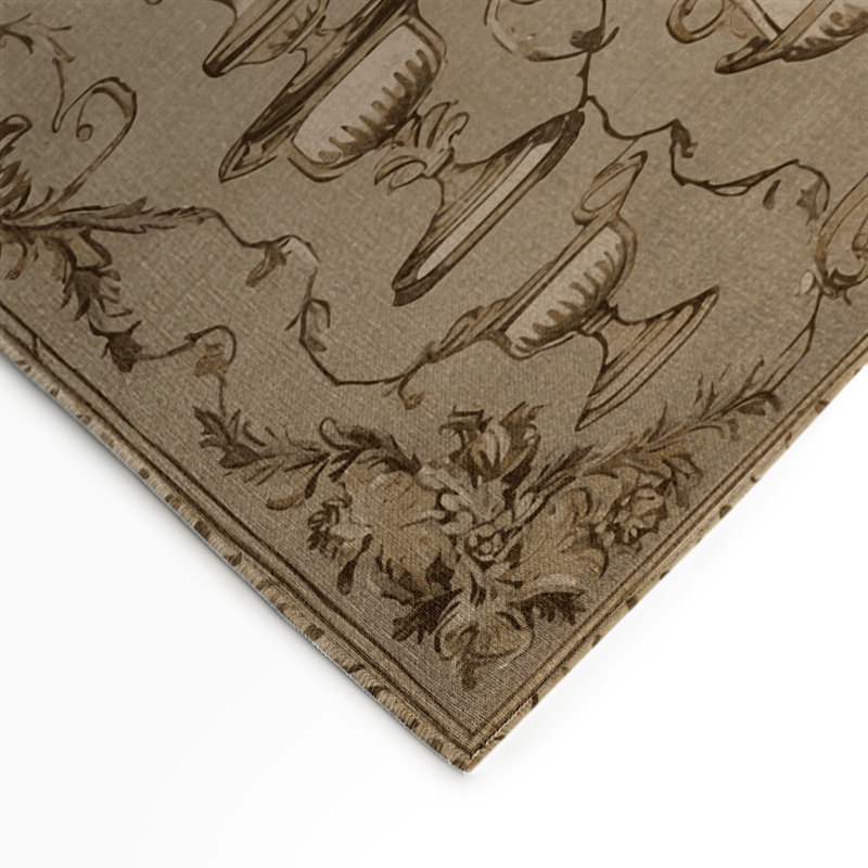 Tapis d'intérieur et d'extérieur brun français, Rectangulaire 3 pi x 5 pi